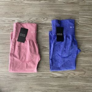 2 NVGTN Leggings - Electric Blue and Pastel Pink